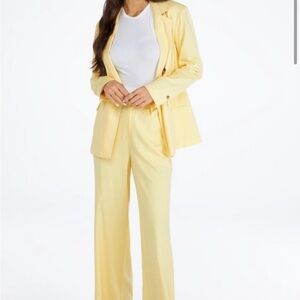 Pale Yellow Linen Blazer